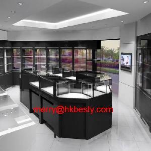 Jewelry Display Showcase With 3d Drawing For Jewelry Store