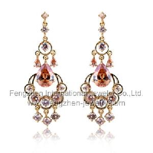 Fashion Imitation Gold Earring With Zircon