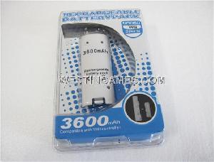 Wii 3600mah Rechargeable Battery Pack