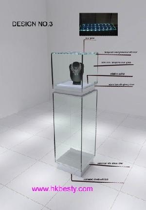 Magnificence Glass Jewelry Display Showcase For Jewelry Diamond Or Watch Exhibition