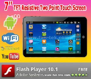 2011 New 7 Inch Android2.2 Irobot Tablet Pc Mid Funpad Pb723ga Wm8650 800mhz 2gb Wifi 3g Flash10.1