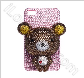 Luxurious Lovely Bear Diamond Cases For Iphone-4