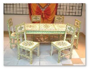 hand painted dining table indian furniture