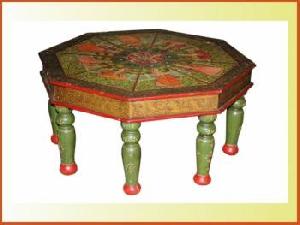 hand painted round table indian furniture