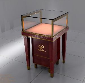 cherry wood diamond showcase display store furniture