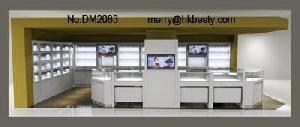 Glossy White Jewelry Display Showcase And Kiosk Showcase