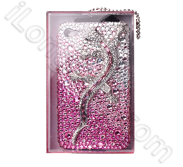 luxurious gecko swarovski diamond cases iphone 4 purple