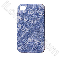 Jean Style Skin Protection Cases For Iphone 4 Blue