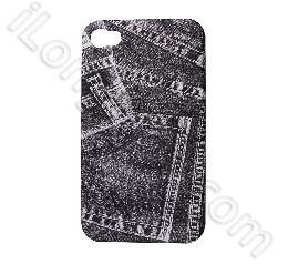 Jeans Style Skin Protection Cases For Iphone 4 Black