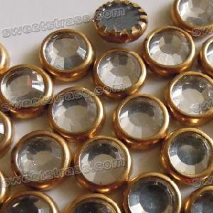 gold rim hotfix rhinestones