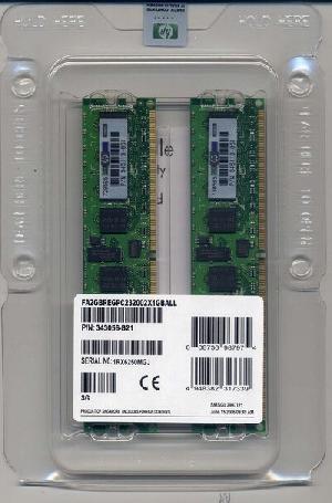 Hp Proliant Server Memory-343055-b21 1gb Reg Pc2-3200 2x512 All Memory Kit