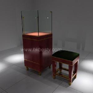 Display Showcase And Store Chair In Jewelry Store