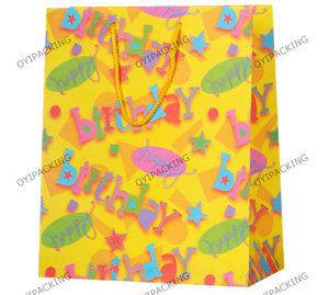 Bithday Yeallow Supermarket Paper Bag