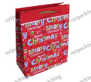 Red Merry Christmas Supermarket Recycled Bag