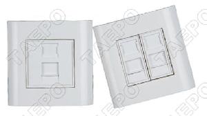 network communications faceplate 1 2 port