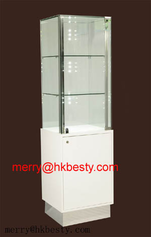 Glossy Wood And High Power Led Jewellery Display Showcase
