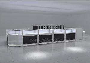 High Light White Glossy Wood Jewellery Dispaly Kiosk