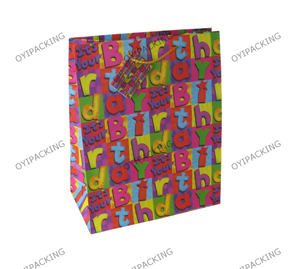 Colored Birthday Fashional Words Paper Bag