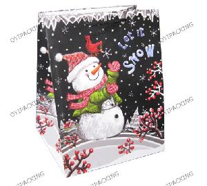 Let It Snow Black Matt Lamination Gift Bag