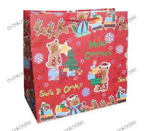 Santa Is Coming Bear With Christmas Gift Bag