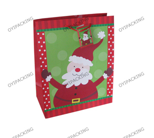 Santa With Red Edge Recycled Paper Bag