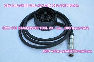 Bmw Gt1 Diagnostic Tool 20 Pin , Obd Round Cable