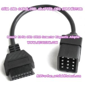 Oem Renault 12 Pin Obd Obd2 Connector Diagnostic Adapter