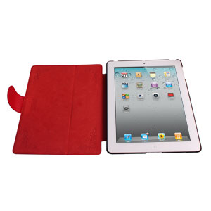 Ipad 2 Icarer Belt Styles Real Leather Cases Red 100% Made By Top Cow Leather