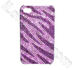 Luxurious Diamond Rose Cases For Iphone 4 Purple