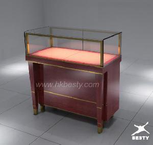 cherry neoclassical jewelry showcase power led light