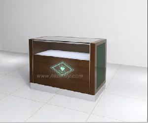 dark colour glossy wood jewellery display showcase