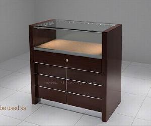 Wood And Glass Counter For Jewellery And Diamond In Store