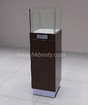 Wood Grain Jewellery Display Cabinet Showcase In Jewellery Store