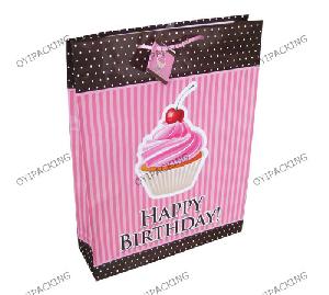 cherry cake birthday shopping paper bag