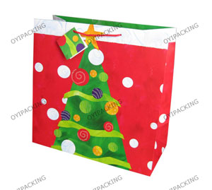 Christmas Tree White Dot Commercial Paper Bag