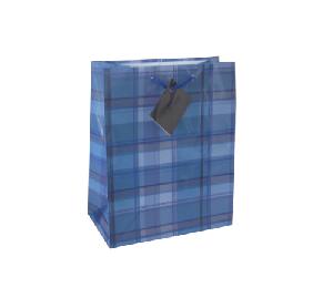 fashion blue grid shopping bag