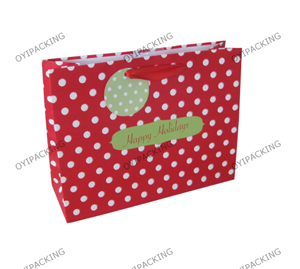 Red Bag With White Dot Holiday Paper Bag