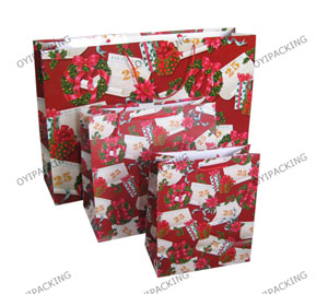 shinny flower christmas commercial paper bag