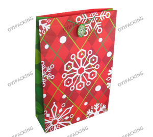 Snow Flower Red Color Fashional Paper Bag