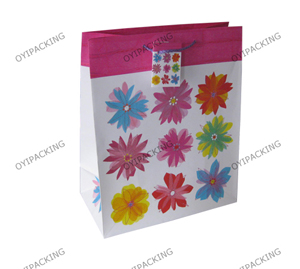 sunflower colored shopping paper bag