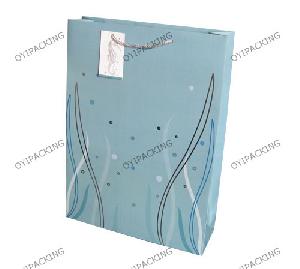 water grass blue shopping paper bag