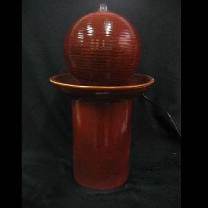 Brown Glazed Ball Shape Ceramic Water Fountain