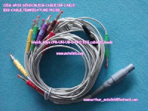 Oem Welch Allyn Cpr-un-ub-d Pro Ecg Cable 10 Leads All New 14pin Connector