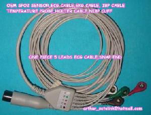 patient monitor ecg cable 5 leads 6p plug