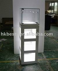 White Specularity Led Jewellery Tower Display Showcase And Jewellery Shop Fitting