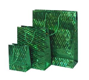 Green 3 Size Set Shinny Shopping Bag