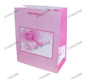 pink baby shoe fashion carrier bag