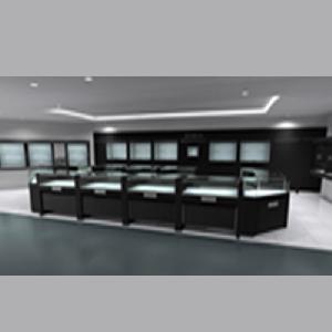 Black Retail Jewellery Shop Design And Jewelry Showcase Manufacture With High-powered Led Light