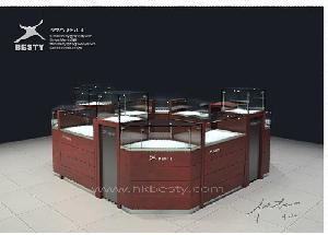 Fashion Retail Kiosk Store Jewelry Display Cabinet Jewelry Display Showcase With Led Lighting