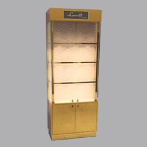 Gold Lacquered Jewellery Jewelry Display Cabinet With Lights